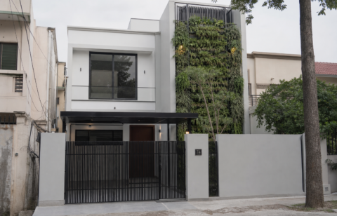 5 Marla minimalist modern house design with vertical garden wall, Model Town Lahore