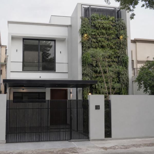 5 Marla minimalist modern house design with vertical garden wall, Model Town Lahore
