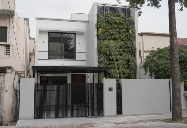 5 Marla minimalist modern house design with vertical garden wall, Model Town Lahore